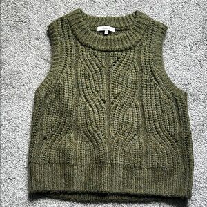 Madewell Chunky Knit Olive Sweater Vest